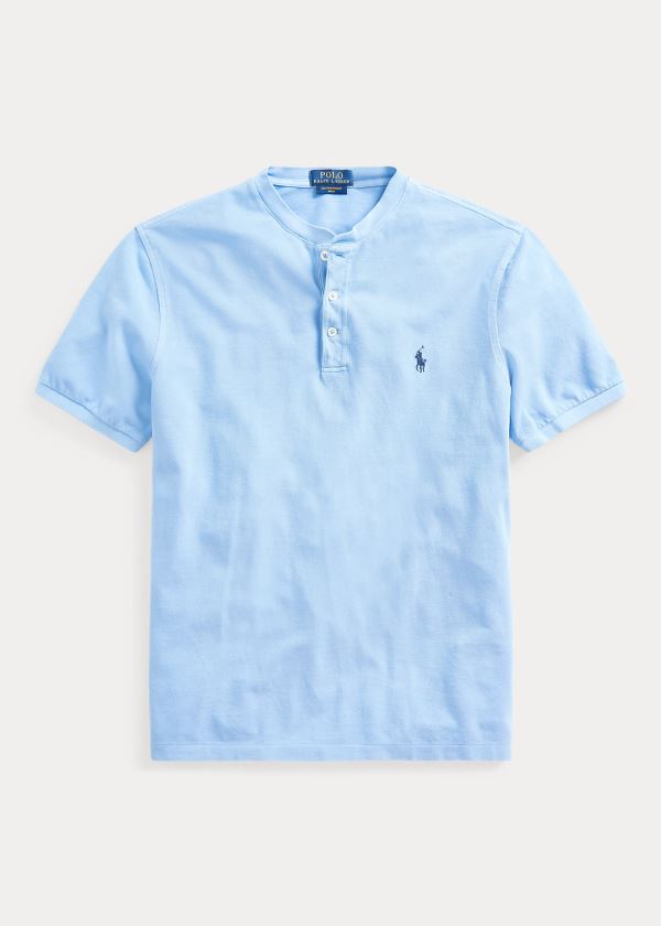 Henley Polo Ralph Lauren Hombre Azules - Featherweight Mesh - GJHQM7805